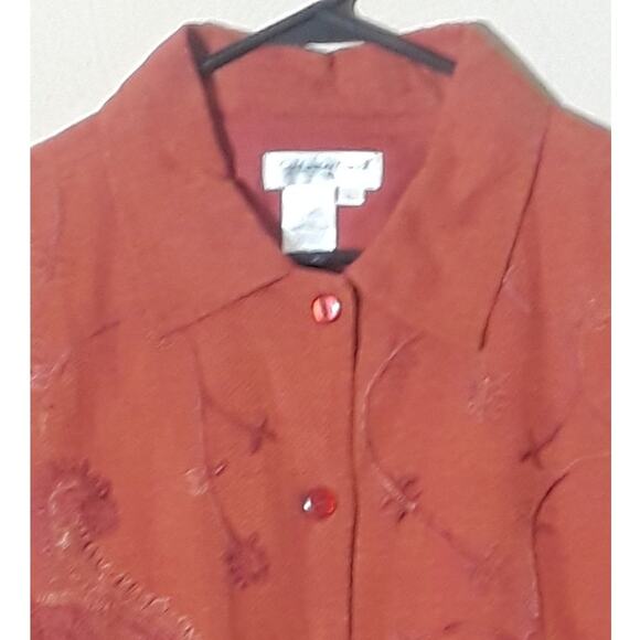 Coldwater Creek Womens Pastel Orange Linen Jacket Size Large Button Up Outerwear - Picture 3 of 9